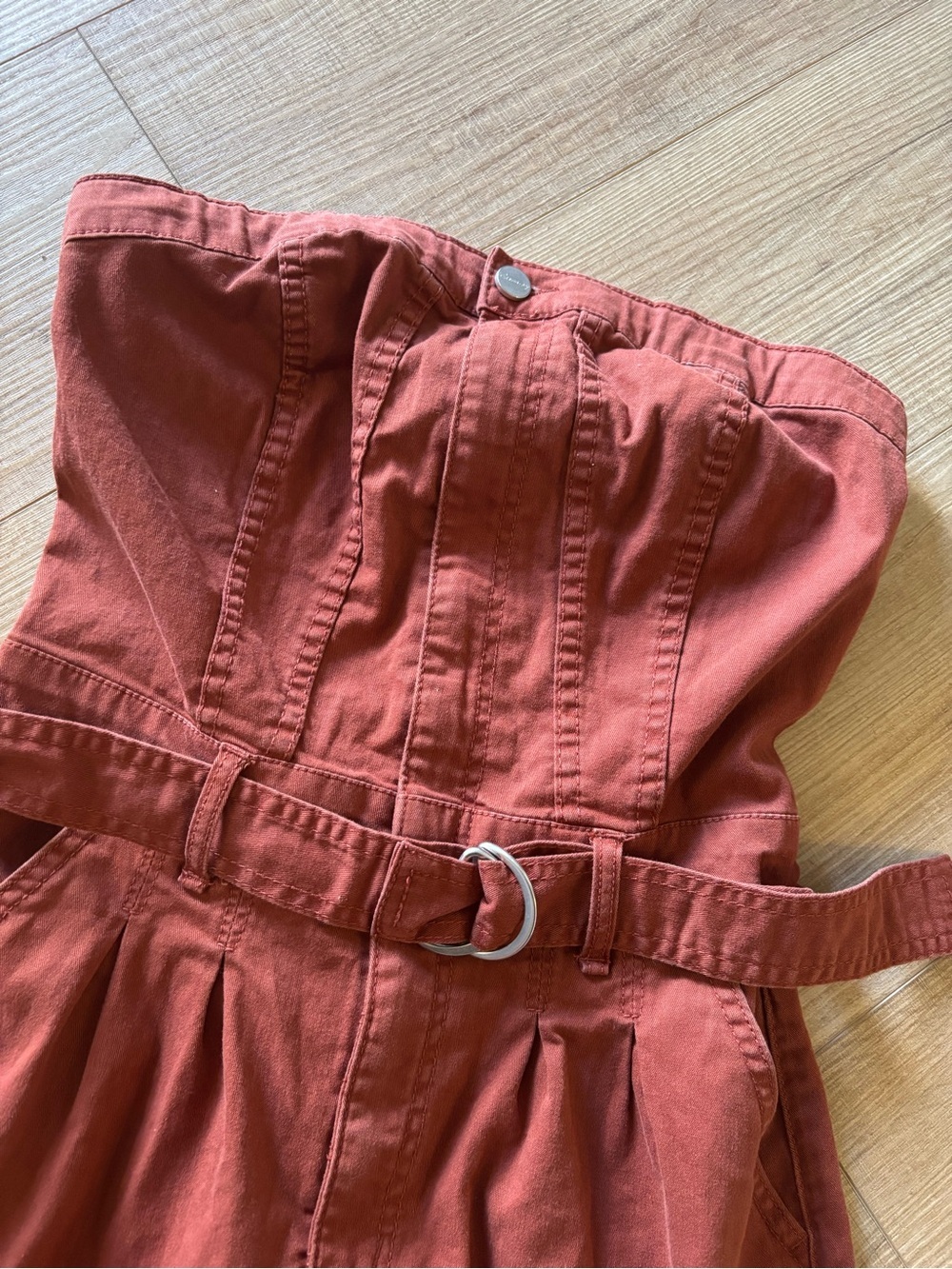 NWOT Circus NY By Sam Edelman Strapless Belted Romper y2k utility Sz 27 US 4 - Picture 3 of 8